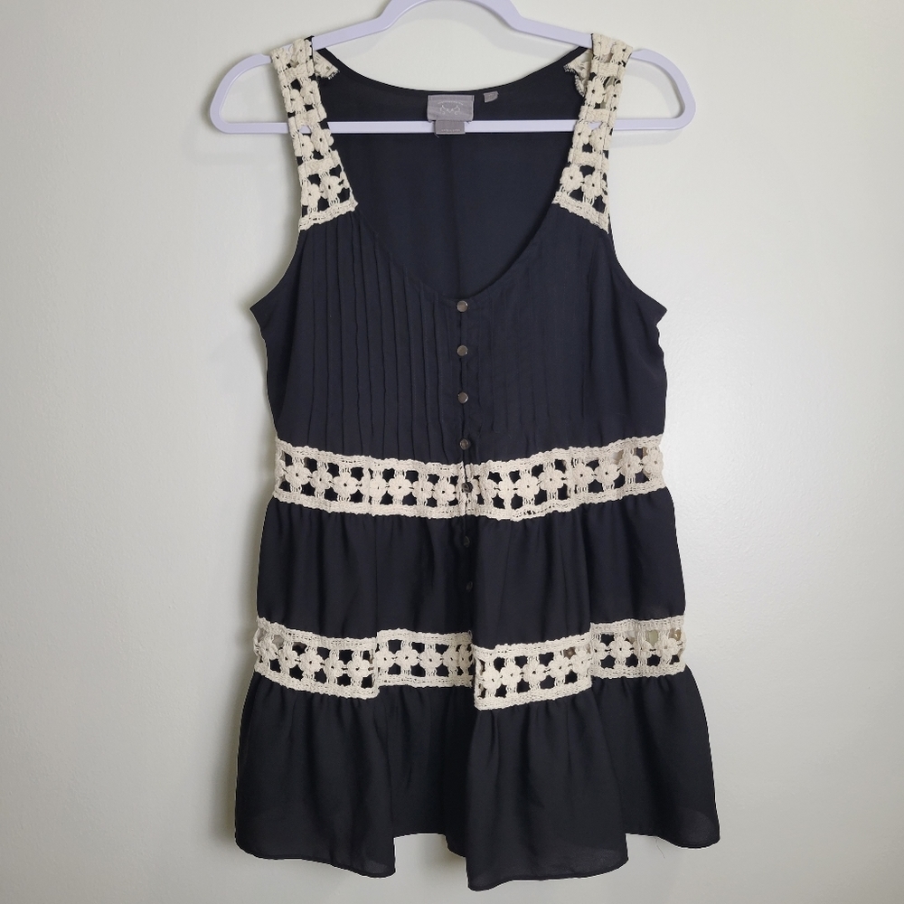 Vanessa Virginia Melisande Cottagecore Lace Crochet Tank Tunic Blouse Top 4